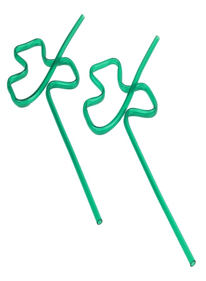 Chef Craft Select Shamrock Crazy Straw, 9 inches in Length 2 Piece Set, Green - Image 1